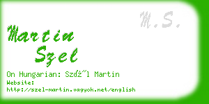 martin szel business card
